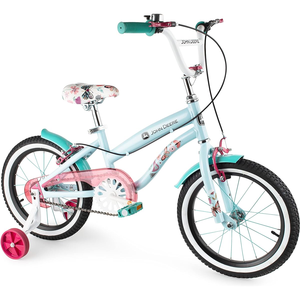 John Deere Kids Bike 12 16 20 Inch Wheels - Includes Removable Training Wheels - Bikes for Boys/Girls Ages 2-7 and Up