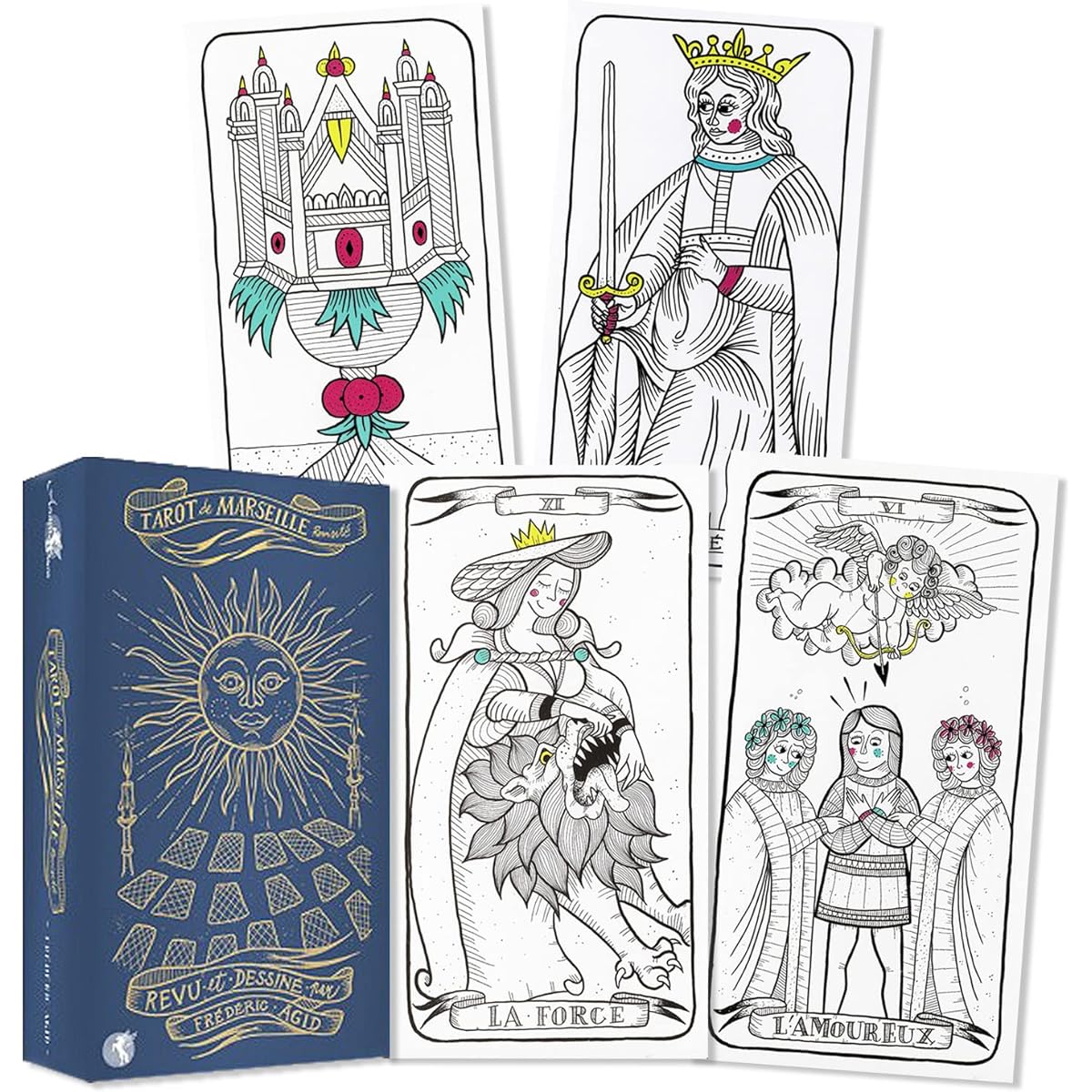 [Genuine] Tarot de Marseille [Includes a Japanese booklet with the meanings of the tarot cards] Tarot fortune telling