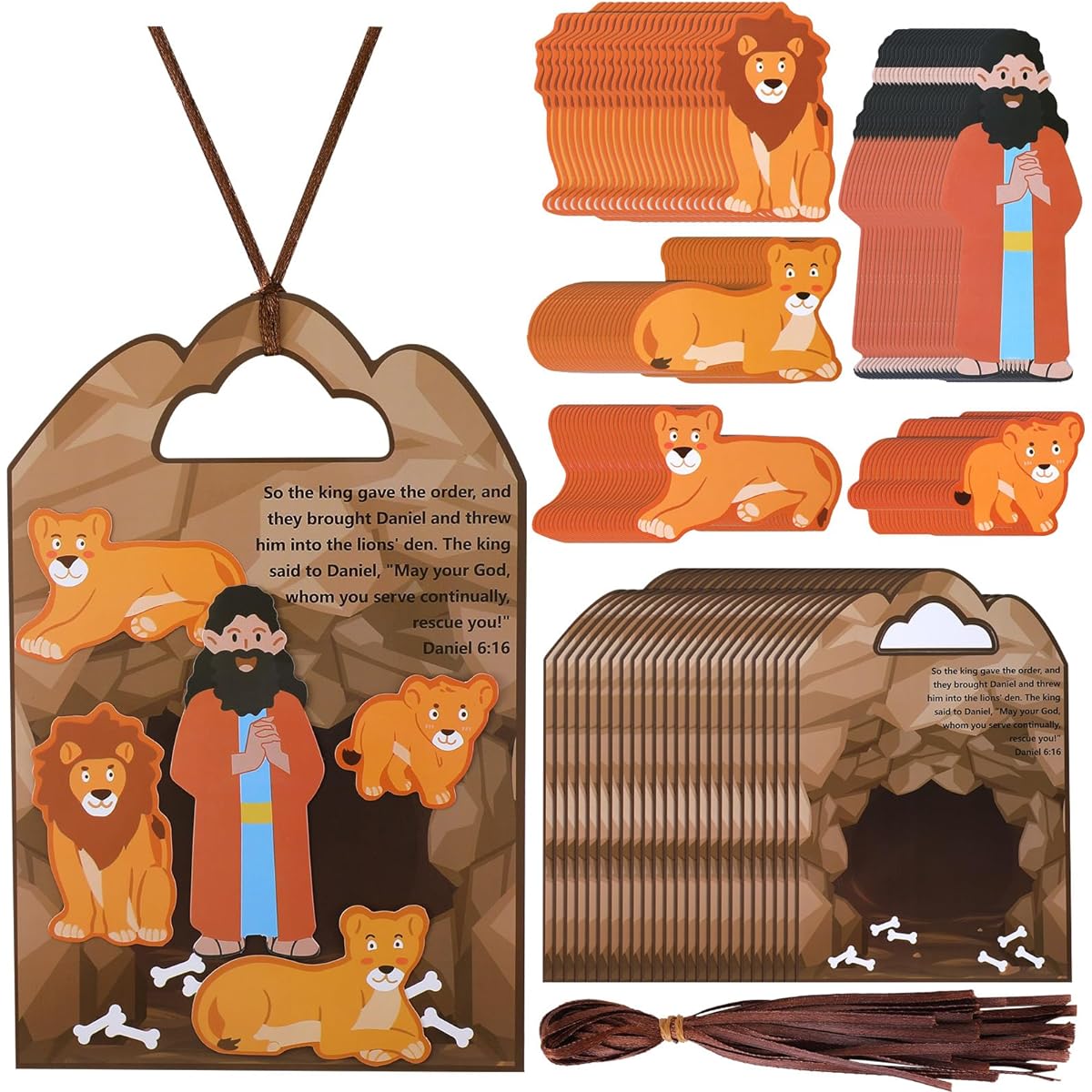 Syhood Daniel in the Lion's Den Craft Kit for Children Sunday School VBS Religious Crafts DIY Christian Bible Craft Kit Kids School Home Christmas Easter Activities Set of 24