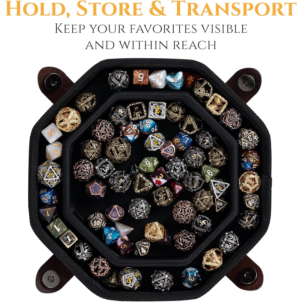Soar Forge DND Dice Tray - Premium Dice Tray for Dungeons and Dragons - Beautiful Celtic Knots and Dragon Design - Perfect Dice Rolling Tray & Dice Case for RPG Games