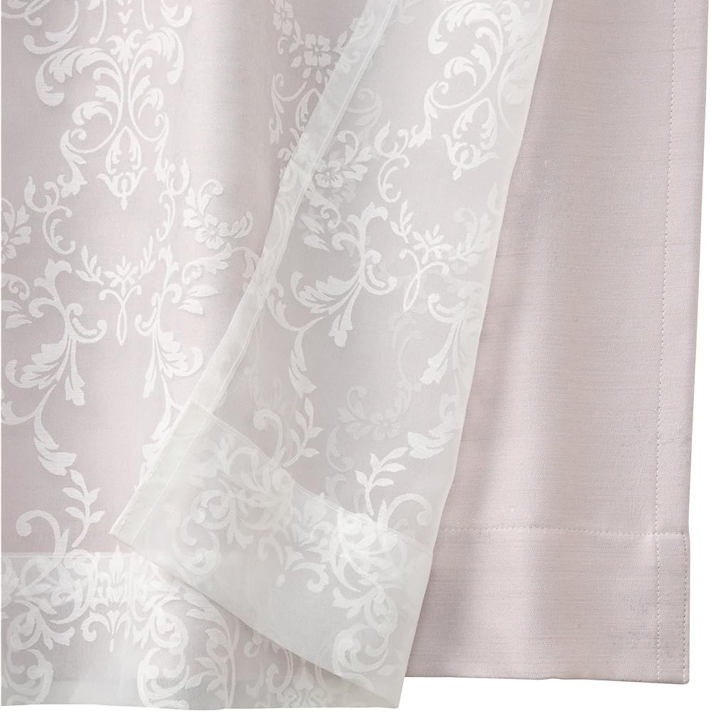 Francfranc Bliss x Lucilla Double Curtain Width 100cm x Length 200cm Light Purple (Lace & Drape 1 Piece Ornament Pattern Plain)