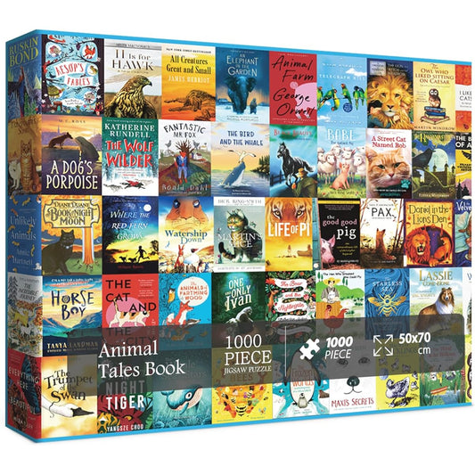 Animal Book Puzzle for Adults 1,000 Piece Animal Puzzle Book for Adults Book Jigsaw Puzzle Gift for Puzzle Lovers