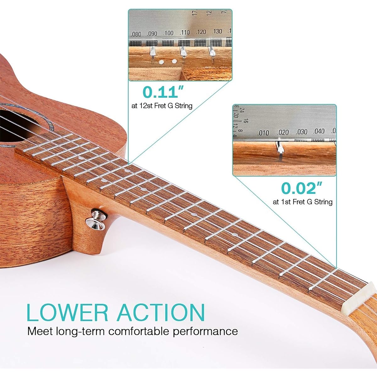 Ukulele Acoustic Soprano Ukulele Kit Mahogany Plywood Ukulele with Gig Fashion Clear Line Ukulele (Size:23; Color:Wood)
