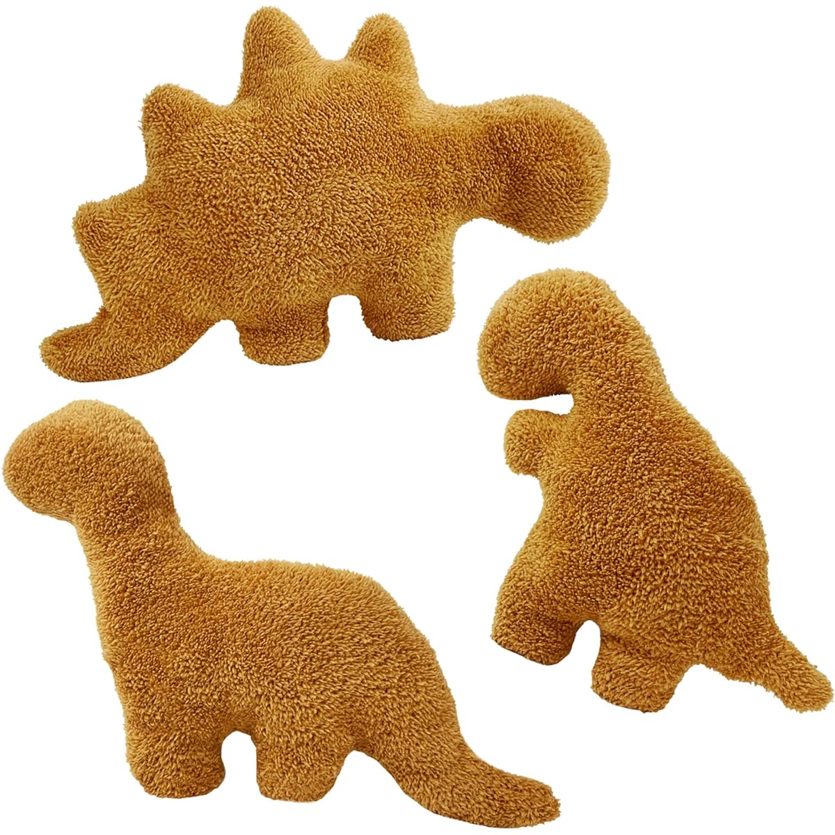 Isaacalyx Dinosaur Nugget Pillow Plush Toy Soft Dinosaur Chicken Nugget Pillow Birthday Gift Dinosaur Theme Party Decorations (Dinosaur 3 Pack)