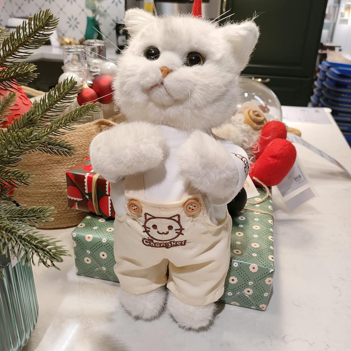 Chongker Plush Cat Doll Toy Stuffed Handmade Realistic Stuffed British Shorthair Kitten Doll with Joints for Women, Cat Lovers, Birthdays, Anniversaries, Christmas