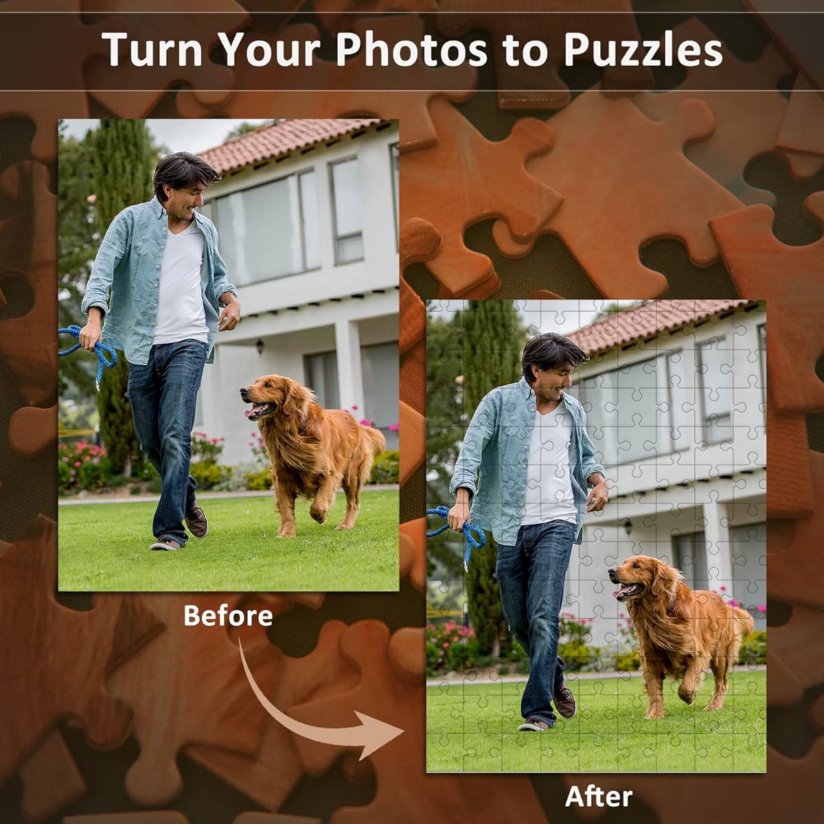 Custom Puzzle Custom Puzzle from Photo - Jigsaw Puzzle Picture Puzzle 35 70 120 200 300 500 520 1000 Pieces for Adults and Kids Birthday Christmas Halloween Valentine's Day Wedding Gift ALBK