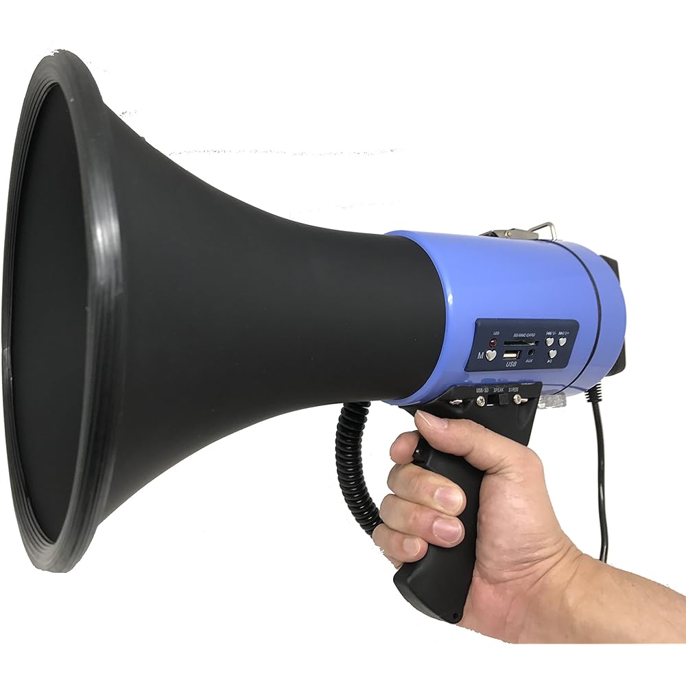 Handy Megaphone Loudspeaker SD AUX Playback Hand Microphone 25W AX-25WB E&K