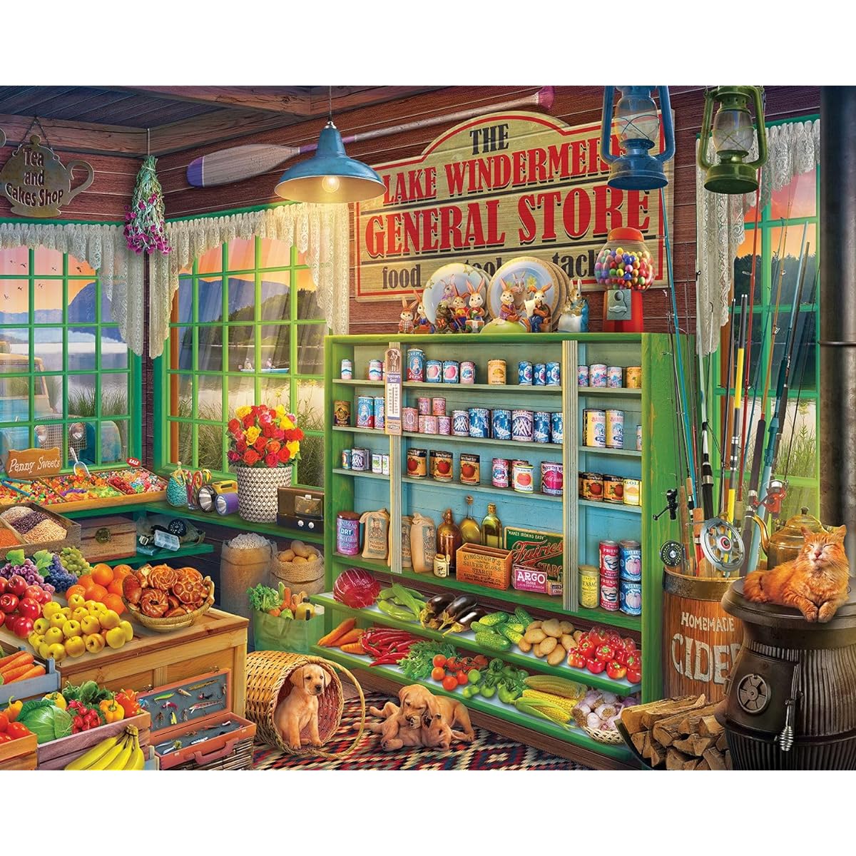 Springbok's 1000 Piece Jigsaw Puzzle Lake Windermere General Store Made in the USA