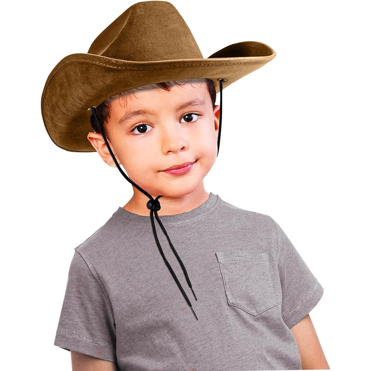 Wild West Inc. Cowboy Hat, Brown, for Children, Kids, Cosplay, Costumes, Western Movies, Western Goods