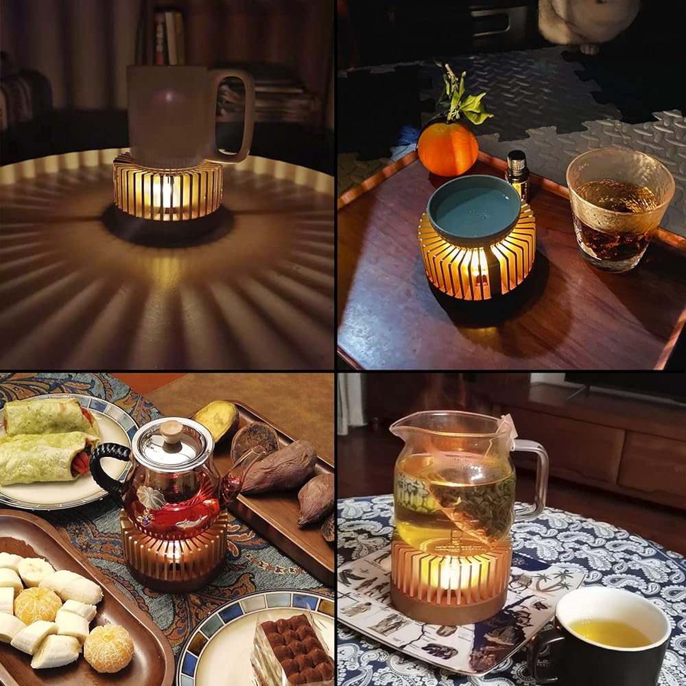 Teapot warmer, medium size, tea warmer, diameter approx. 110mm, teapot, candle warmer, teapot, creates beautiful light, tea warmer, can heat canned food as is, simple, thermal insulation, tea, black tea, coffee, fondue, hot pot, cheese fondue