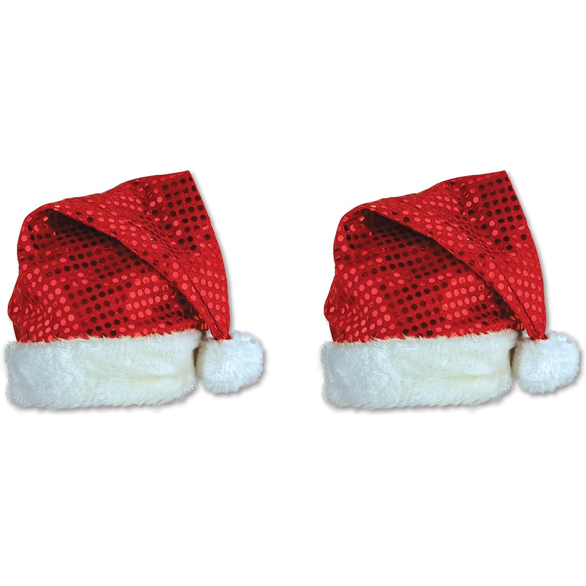 Sequin shiny Santa hat party accessory.