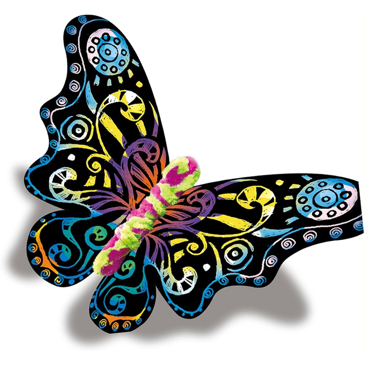 Mammut Spiel & Geschenk 25211550 Scratch Art Butterfly with Chenille, Colorful
