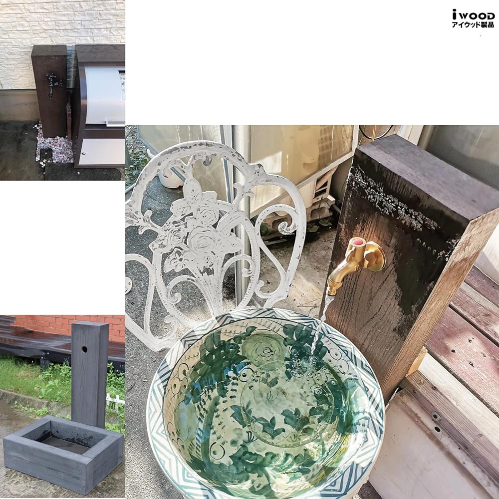 igarden iwood faucet pillar decorative cover natural width 200mm x depth 130mm x height 850mm i10405-nl