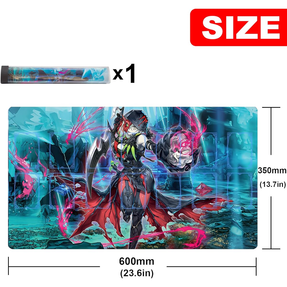 sabermaster ygo playmat game competition pad mat card binder deck 23.6x13.7 inches (1)