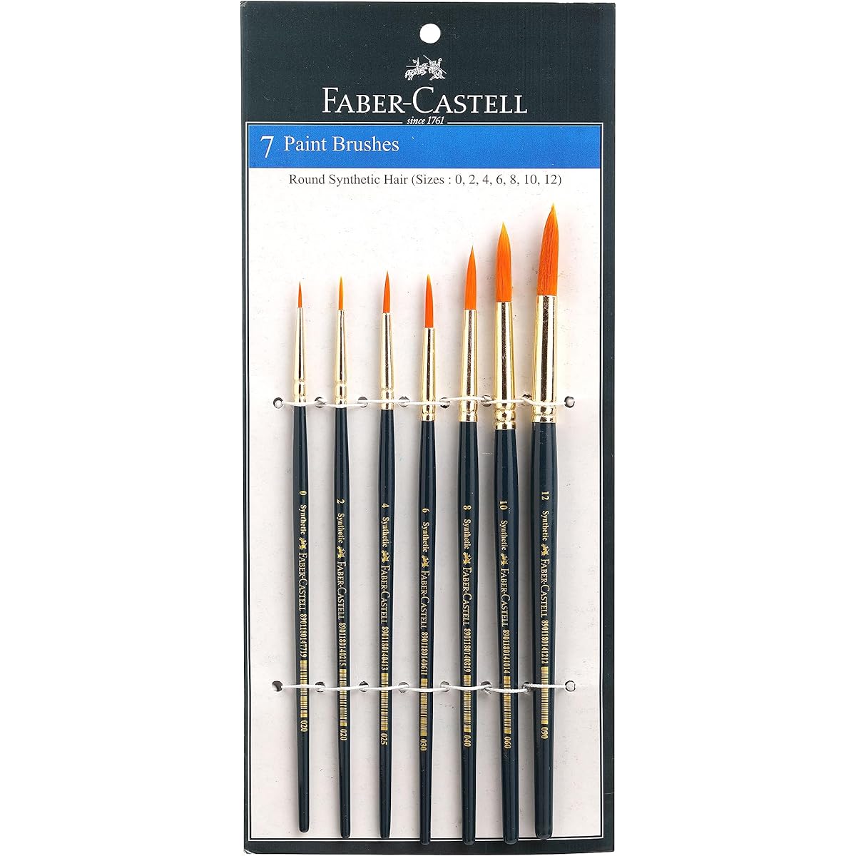 Faber Castell Synthetic Bristle Paint Brushes - Set of 7