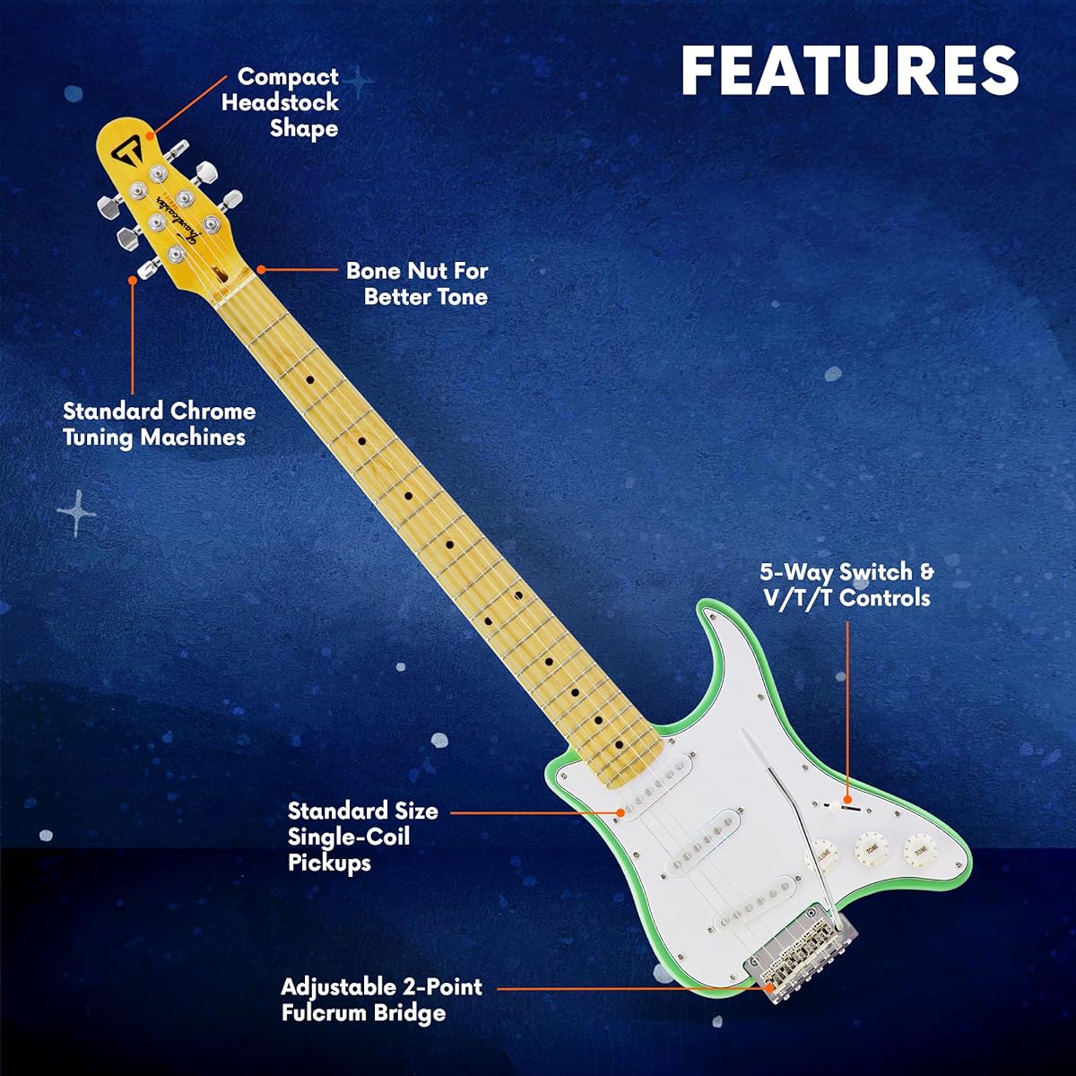 TRAVELER GUITAR Travelcaster Deluxe Travelcaster/Surf Green Surf Green