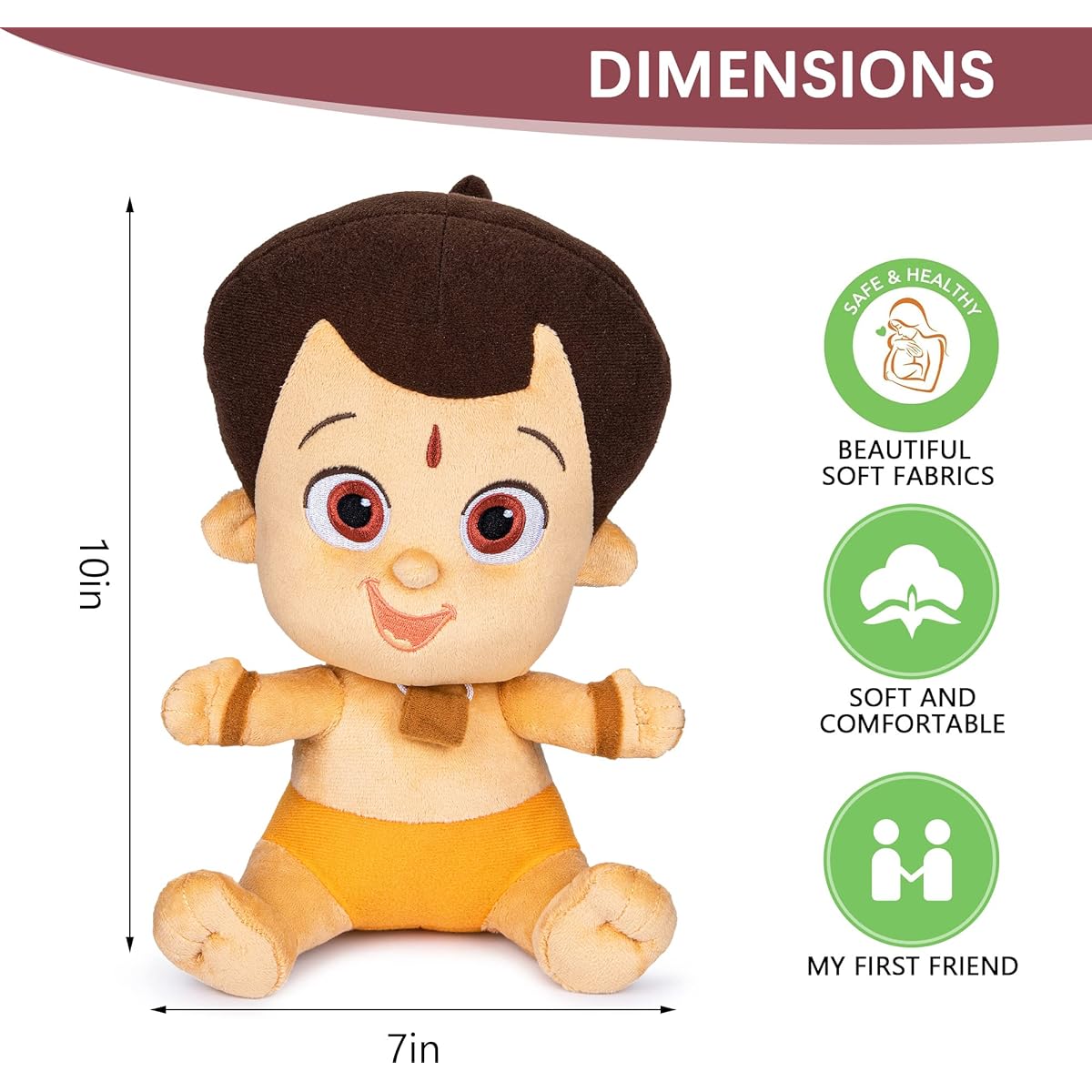 Mighty Little Bheem Toddler Toddler Plush Toy Popular Animated Series Young Chhota Great Gift for Boys and Girls of All Ages