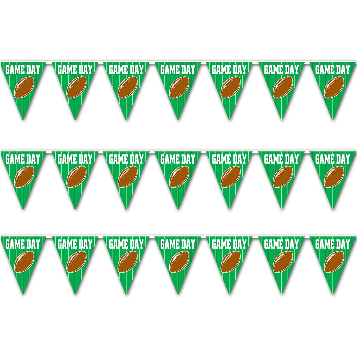 Beistle 50056 Game Day Football Pennant Banner for Party, 10 by 12-Feet, Multicolor, S50056AZ3