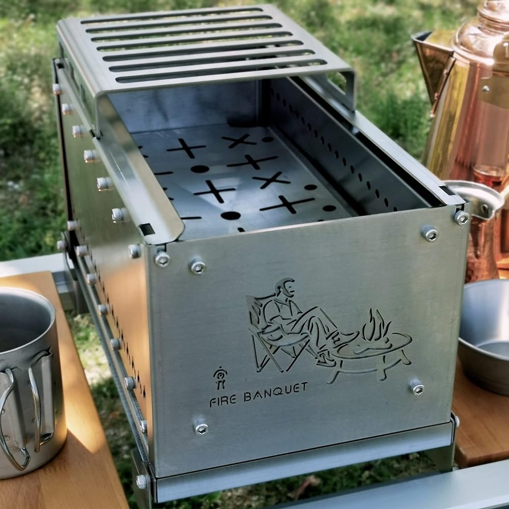 Tixsus titanium secondary combustion type bonfire stand “Fire Festival”