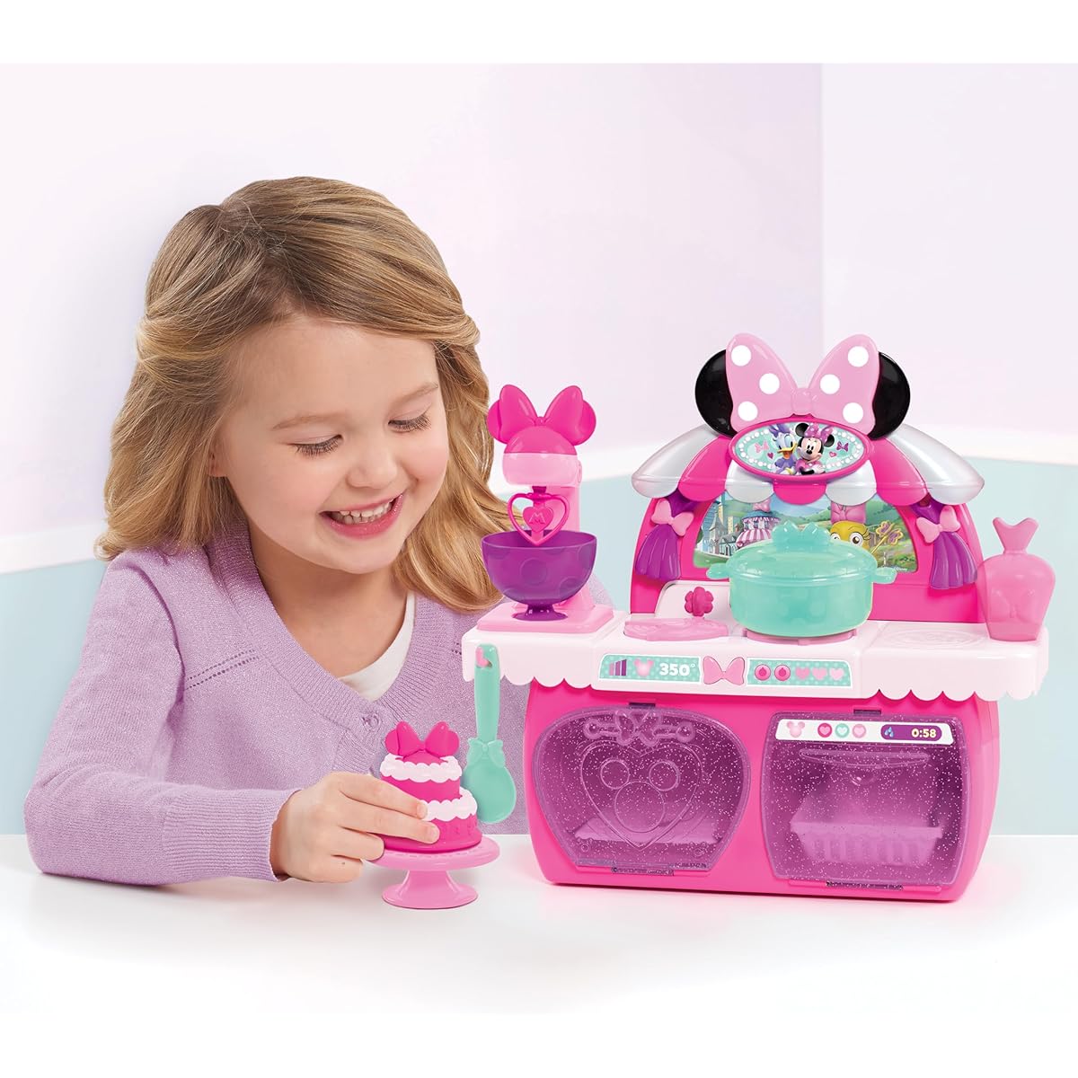 Minnie Mouse Kitchen Oven Playset Just Play Minnie's Happy Helpers Bowtastic Pastry Playset…