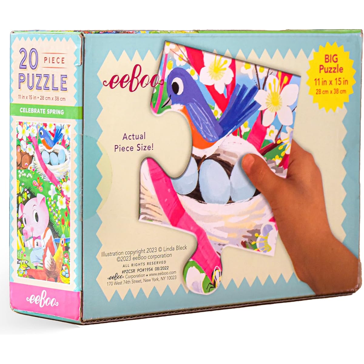 eeBoo: Celebrate Spring 20 Piece Puzzle for Kids - Promotes hand-eye coordination, promotes fine motor skills and problem solving, measures 15" x 11" when completed - For ages 3 and up