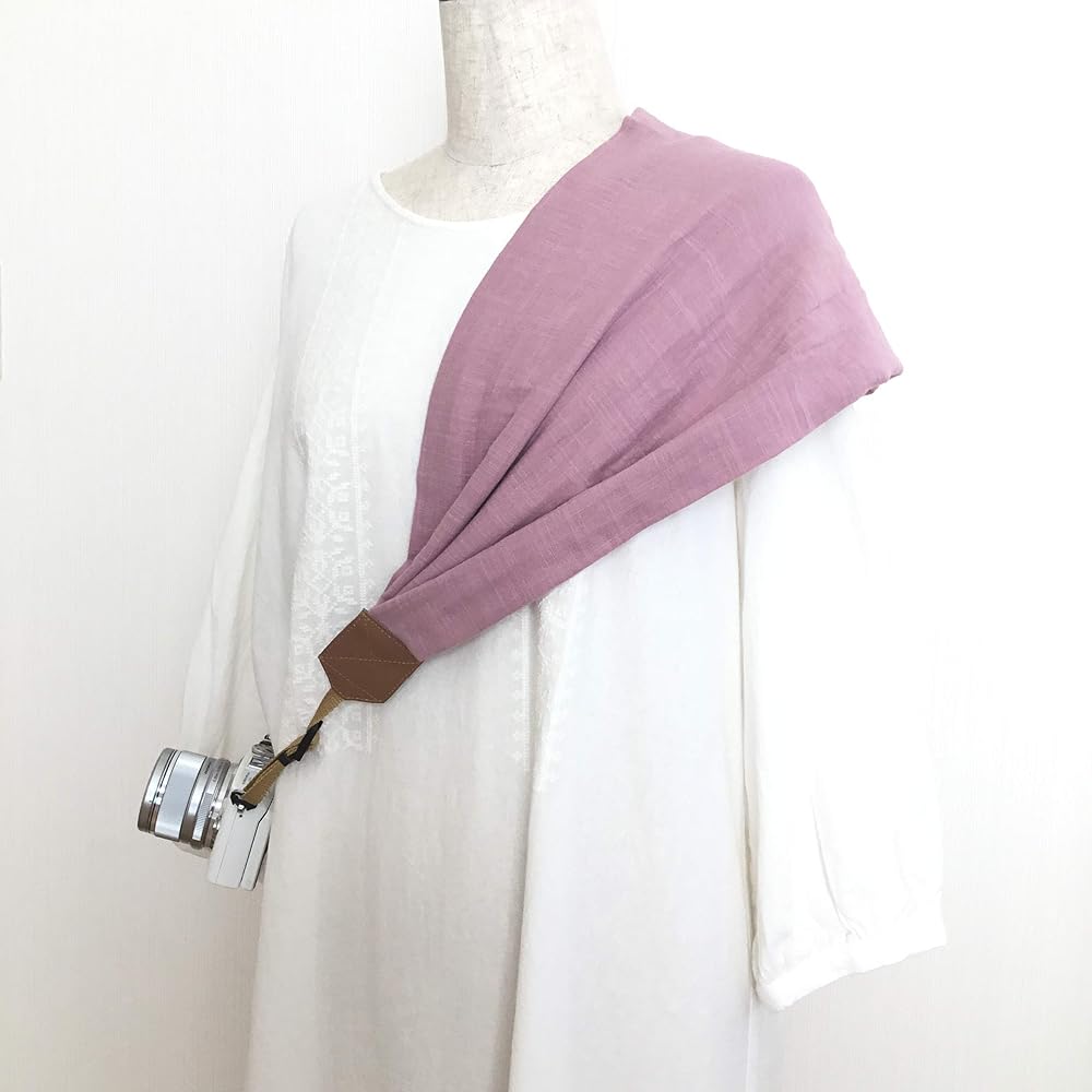 Double gauze wide shoulder supported SLR camera strap mirrorless handmade rose