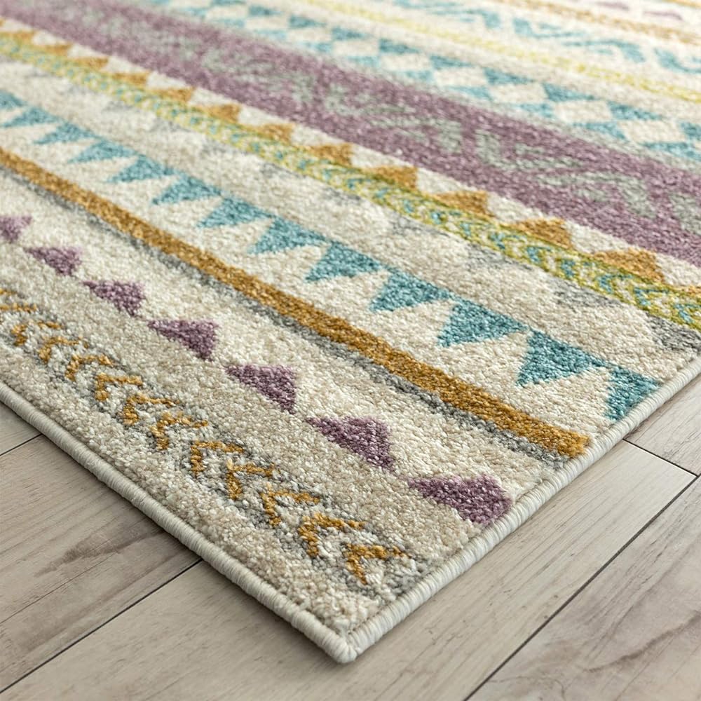 Sayan Sayan Geometric Pattern Rug Meteor 140x200 1.5 Tatami Pastel Made in Belgium