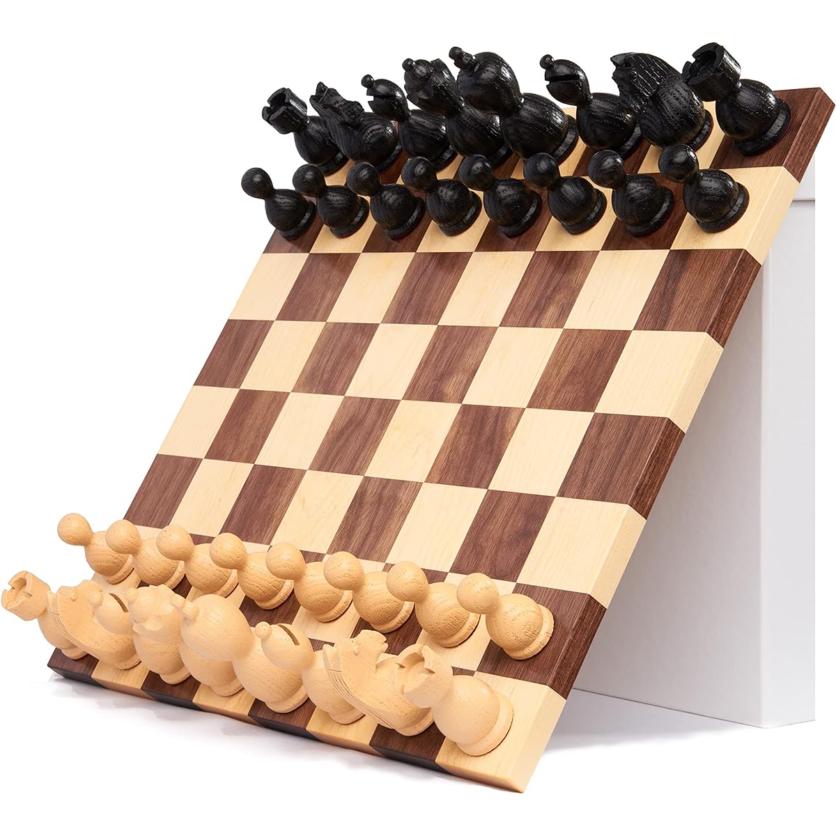 Magnetus Chess Self-Adjusting Tournament Chess Set | Magnets | Weighted Pieces & Wooden Board