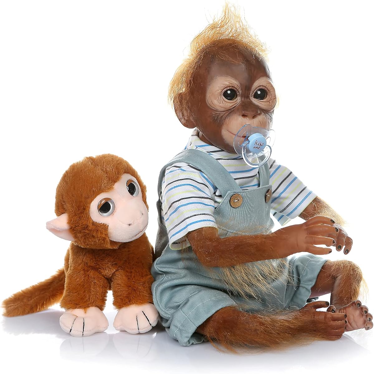 TERABITHIA 20" Newborn Realistic Baby Doll Silicone Vinyl Reborn Monkey Doll Weighted Body Lifelike Flexible Collectible Art Doll Lifelike Realistic
