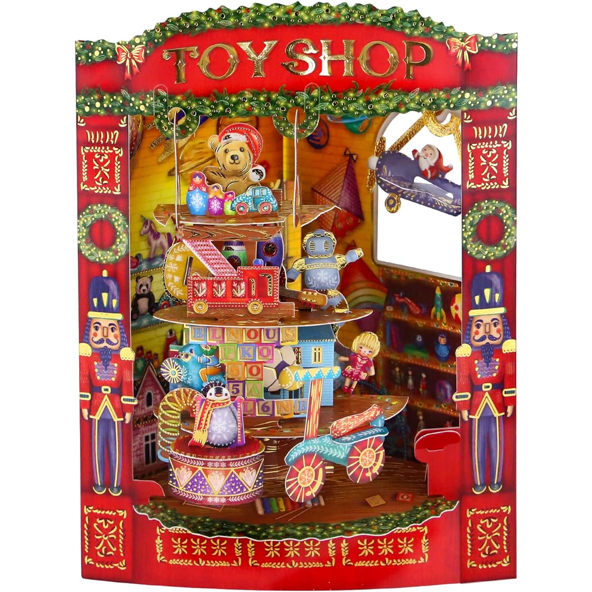 Santoro Christmas 3D Swing Card - CHRISTMAS TOY SHOP