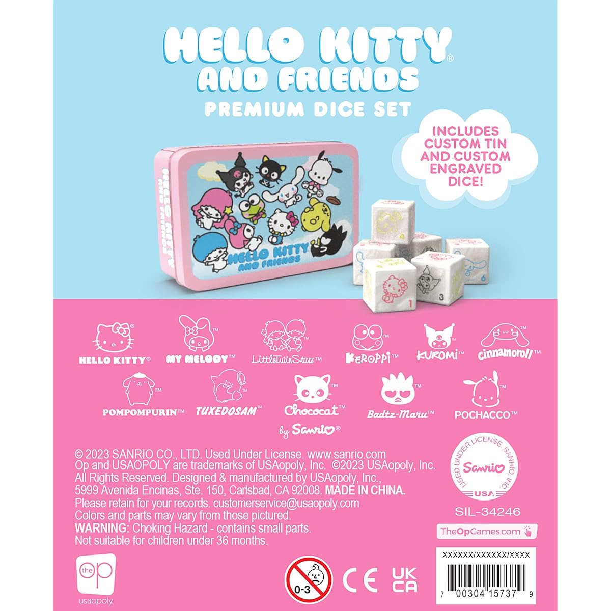 Hello Kitty and Friends Premium Dice Set | Hello Kitty and Friends Custom Dice with Collection Tin Case | Sanrio Hello Kitty and Friends | Sanrio Officially Licensed Gifts & Products