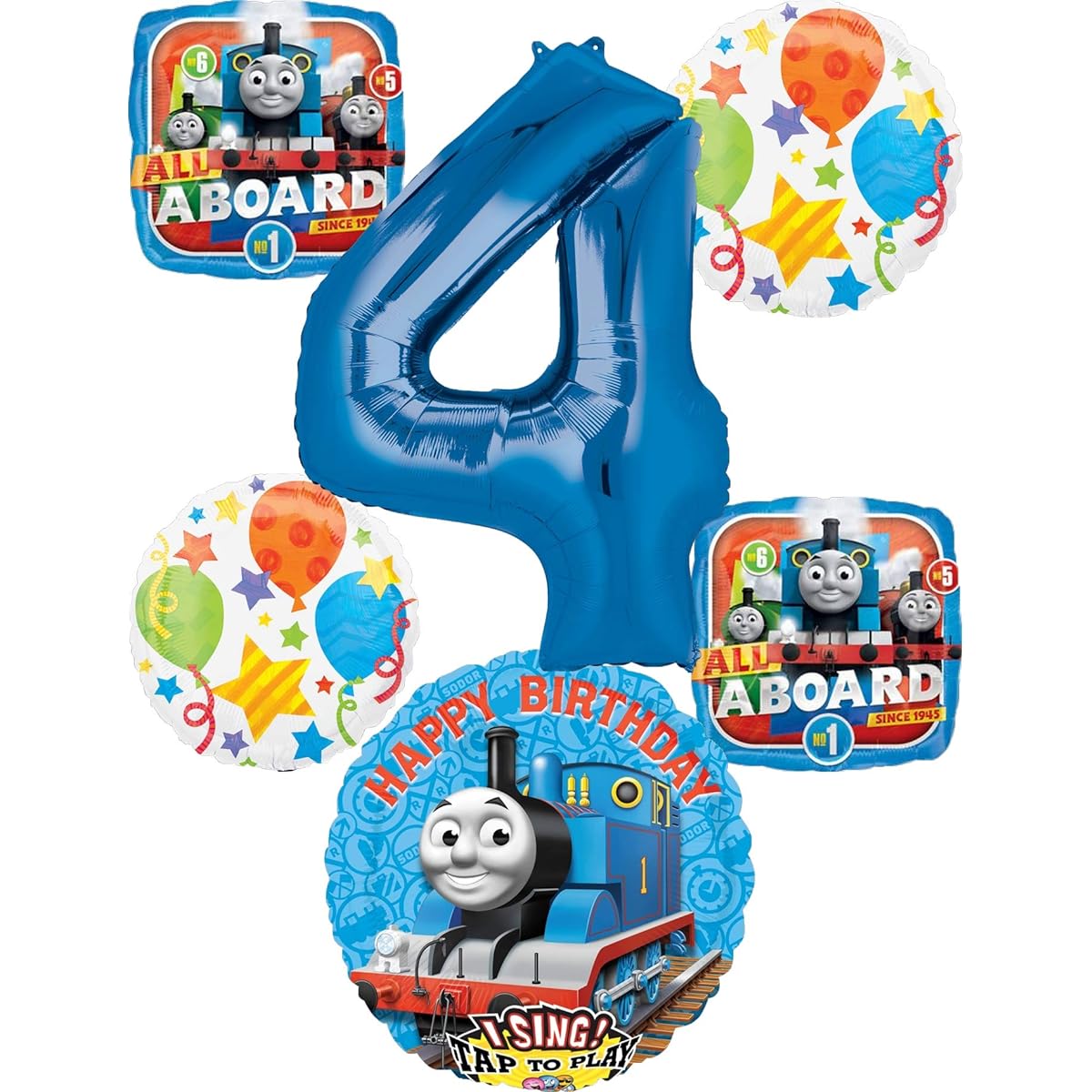 Thomas the Train Party Supplies 4th Birthday Sing A Tune Tank Engine Balloon Bouquet Decorations