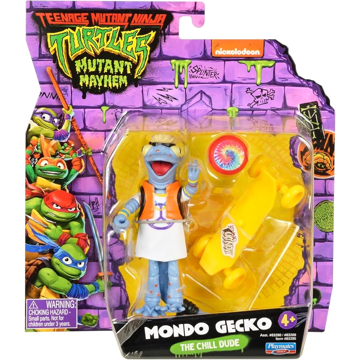 Teenage Mutant Ninja Turtles Playmates Toys Teenage Mutant Ninja Turtles Mutant Mayhem Mondo Gecko Basic Action Figure, 83295