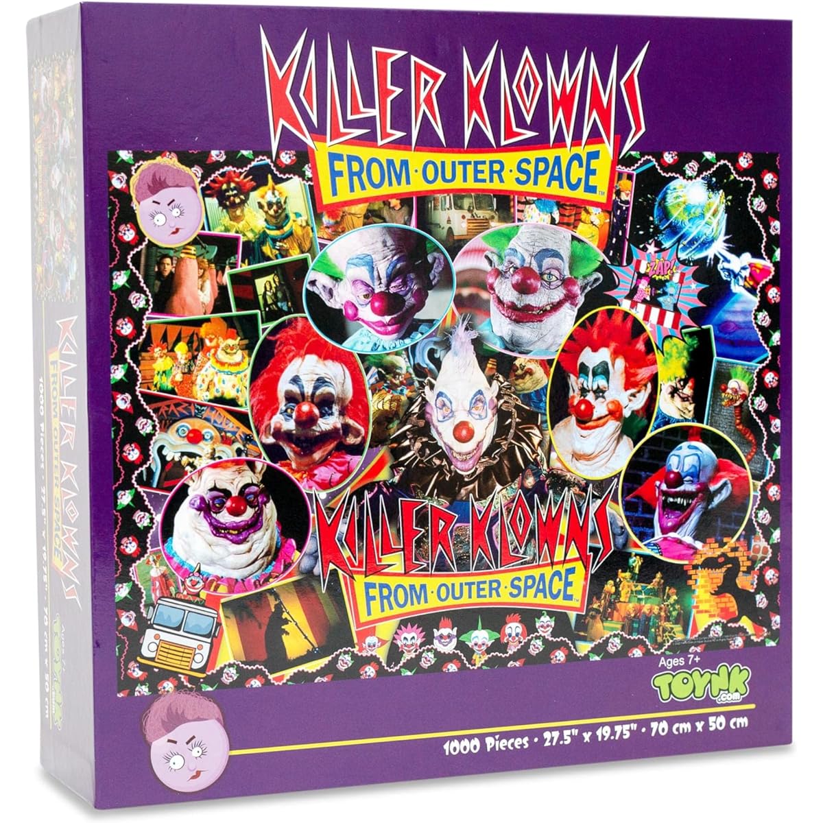 Killer Klowns from Space Kollage B 1000 Piece Jigsaw Puzzle for Adults 28 x 20 Inches
