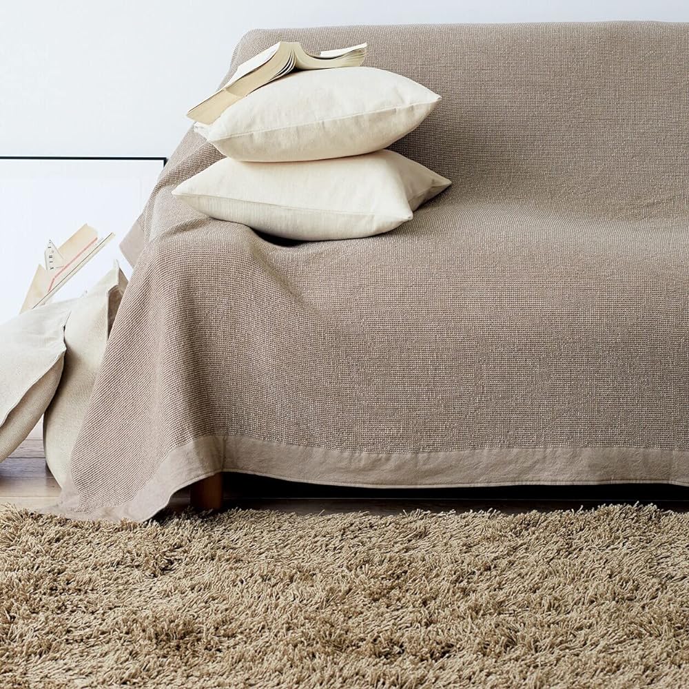 MUJI Cotton waffle cloth, beige, 180 x 260 cm, 12089162