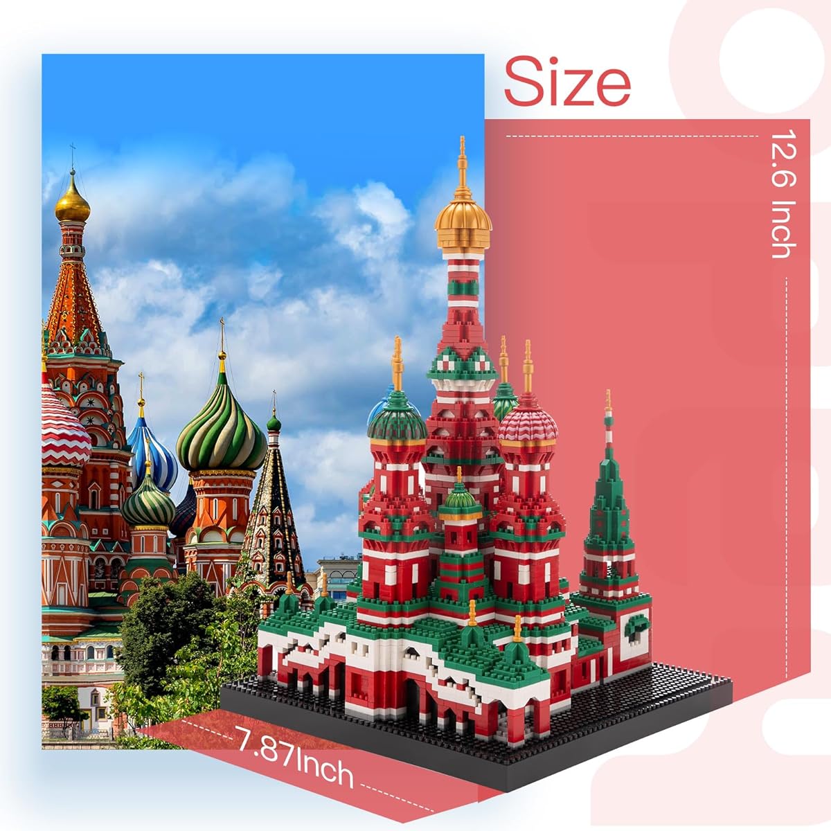 Fichadoro Building Blocks Set - Micro Mini Blocks Saint Basil's Cathedral Architecture Model 4300 Pieces Building Bricks Toys Gifts for Adults Ages 14+