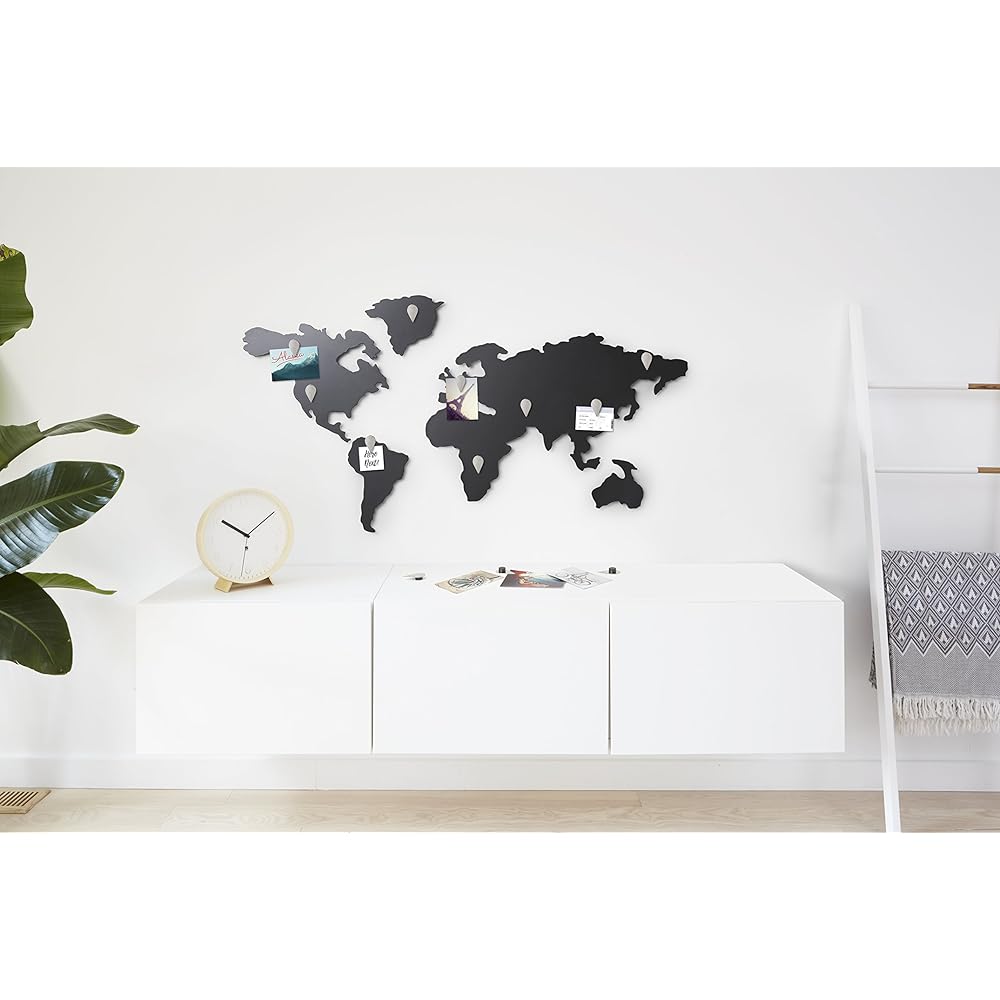 umbra Photo Frame Photo Display Wall Hanging Clip World Map Titanium Fashionable Interior Stylish Photo MAPPIT 21008050624