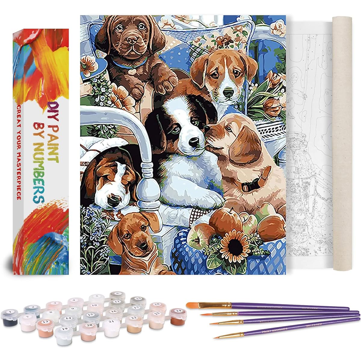Tonzom Paint by Numbers for Kids, Students, Adults Beginners, DIY Oil Painting with Brushes, 16x20 Inch (Wooden Framed or Unframed) Frameless PNB-1612230106