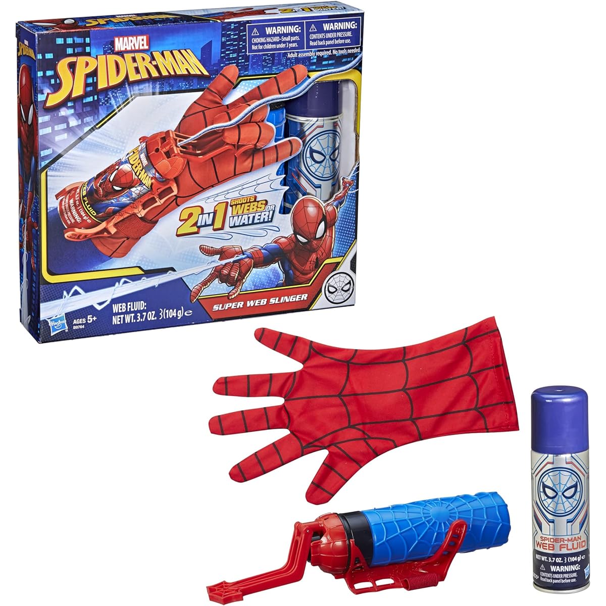Spider-Man Super Web Shooter Spider-Man shoots webs or water