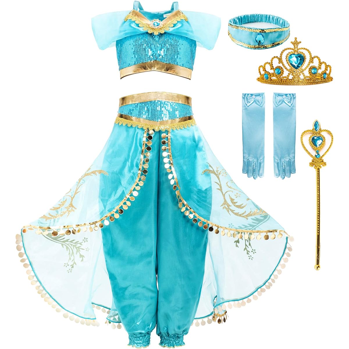 FUNNA Costume Girls Princess Kids Dress Up Outfits Party Supplies