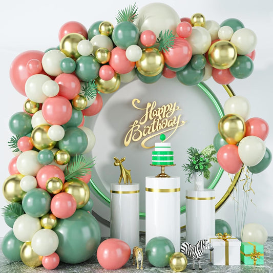 110pcs Pink White Green Balloon Arch Kit
