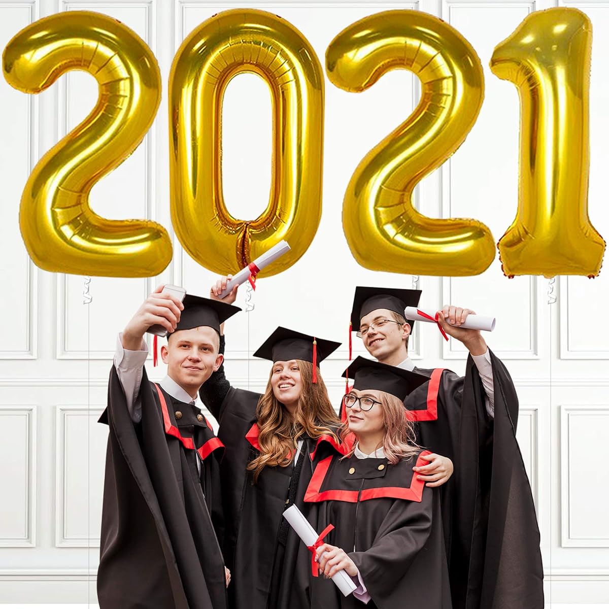 Gold 2021 Balloons for 2021 Graduation Decorations, Large Size 40 Inch, Graduation Balloons for 2021 Graduation Party Decorations, 2021 Graduation Party Supplies
