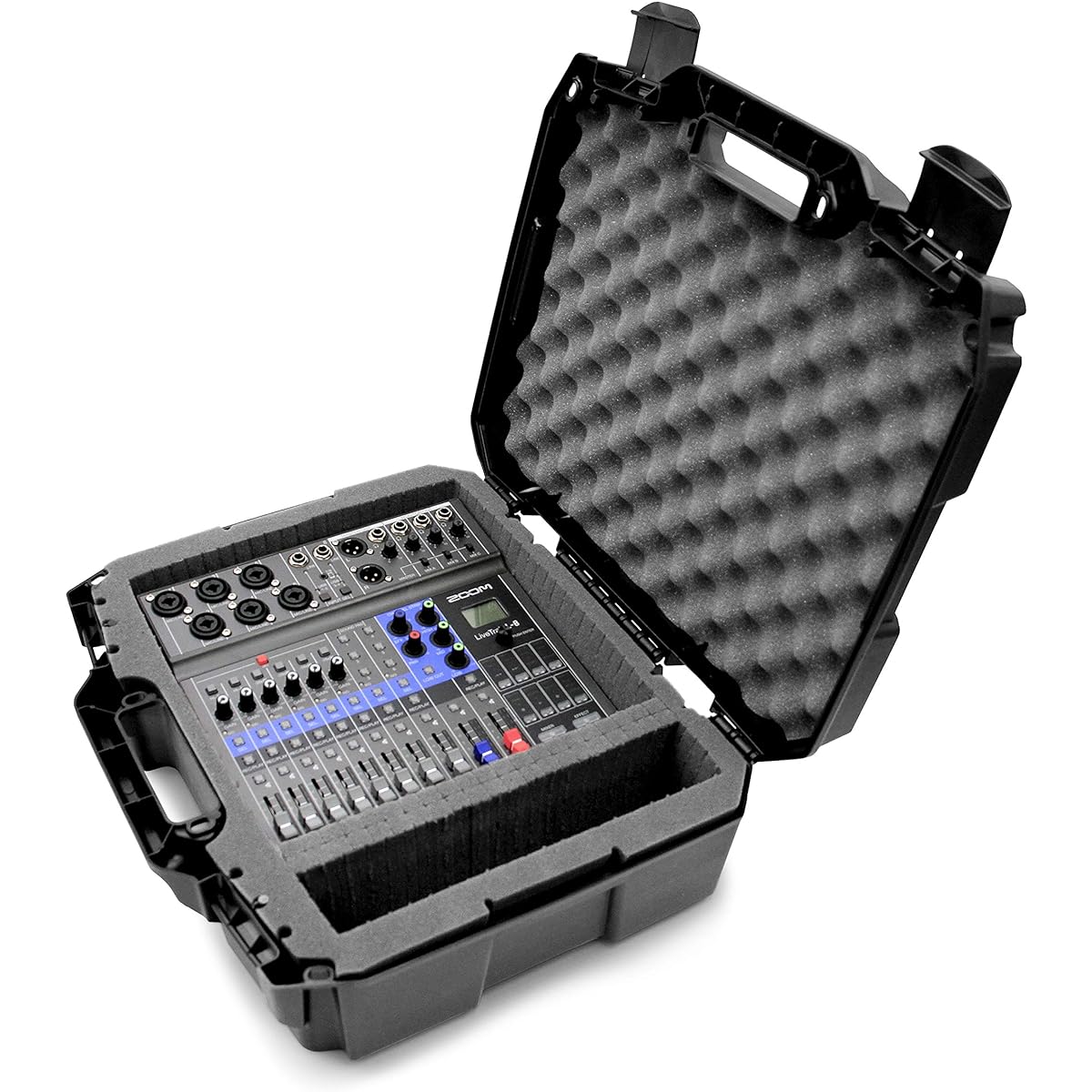 CASEMATIX Mixer Travel Case ZOOM PodTrak P8 ZOOM LiveTrak L8 L-8 Mixer and Select Accessories - Hard Shell Mixer Travel Case Shock Absorbing Foam Interior Case Only