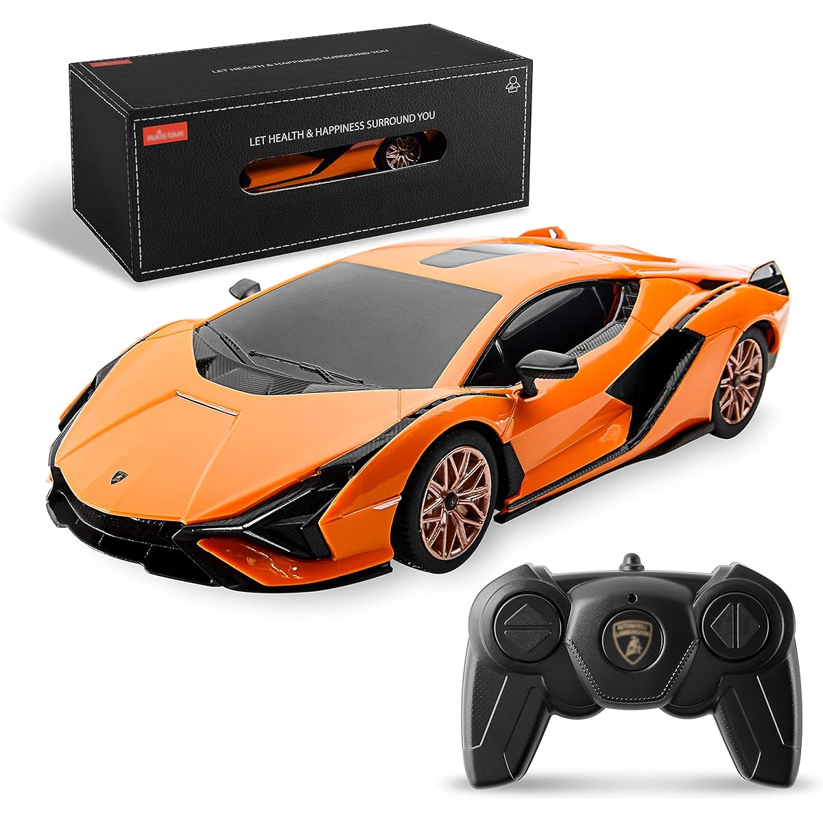 BEZGAR Officially Licensed RC Series 1:24 Scale Remote Control Car Lambo Sián FKP 37 Electric Sports Racing Hobby Toy Car Model Vehicle for Boys Kids Teens Toddlers Birthday Gift