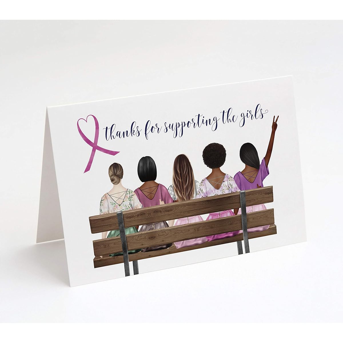 M Market On Mainstreet Breast Cancer Support Thank You Cards with Envelopes Blank Inside 25 Cards with Envelopes Made in the USA (Support The Girls)