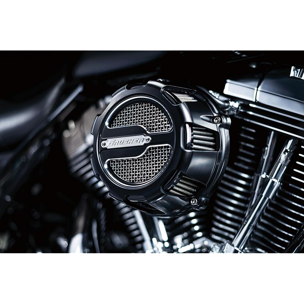 Kuryakyn 9881 Crusher Maverick Air Cleaner/Filter Assembly for Motorcycles Custom Application Satin Black