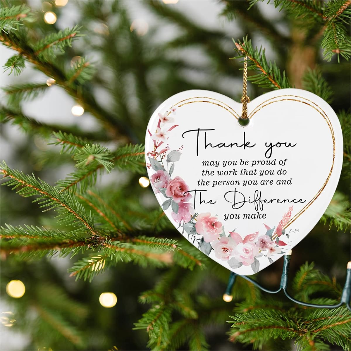 Thank You Gifts Ornament Keepsake Sign Heart Plaque Best Friend Christmas Retirement Leaving Job Farewell Women Friends Coworkers Bosses