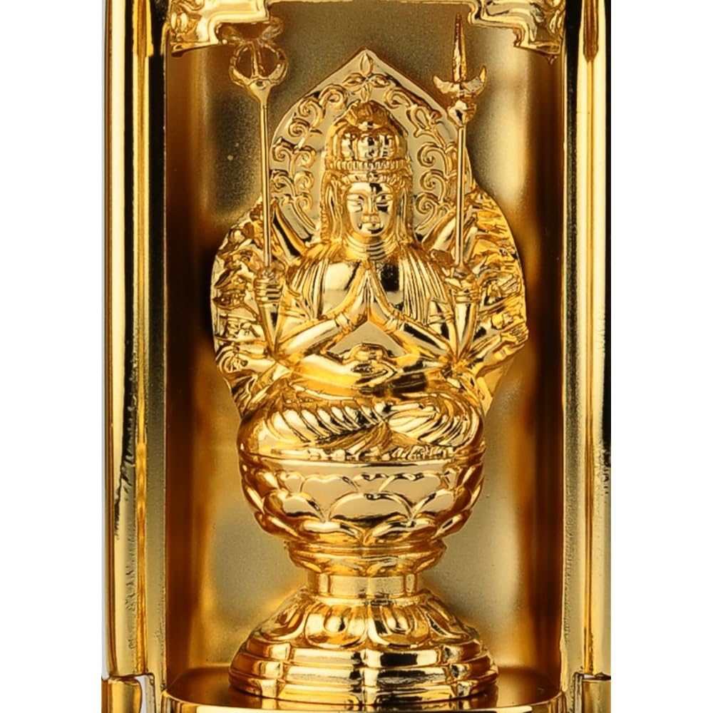 Buddha statue Senju Kannon Bodhisattva with Zushi (gold plated/24k gold) Buddhist sculptor: Keiaki Watanabe Prototype_ (born in the Year of the Rat) Twelve Zodiac Guardian Zodiac Zodiac Takaoka Copperware (Senjukan Nonbosatsu)