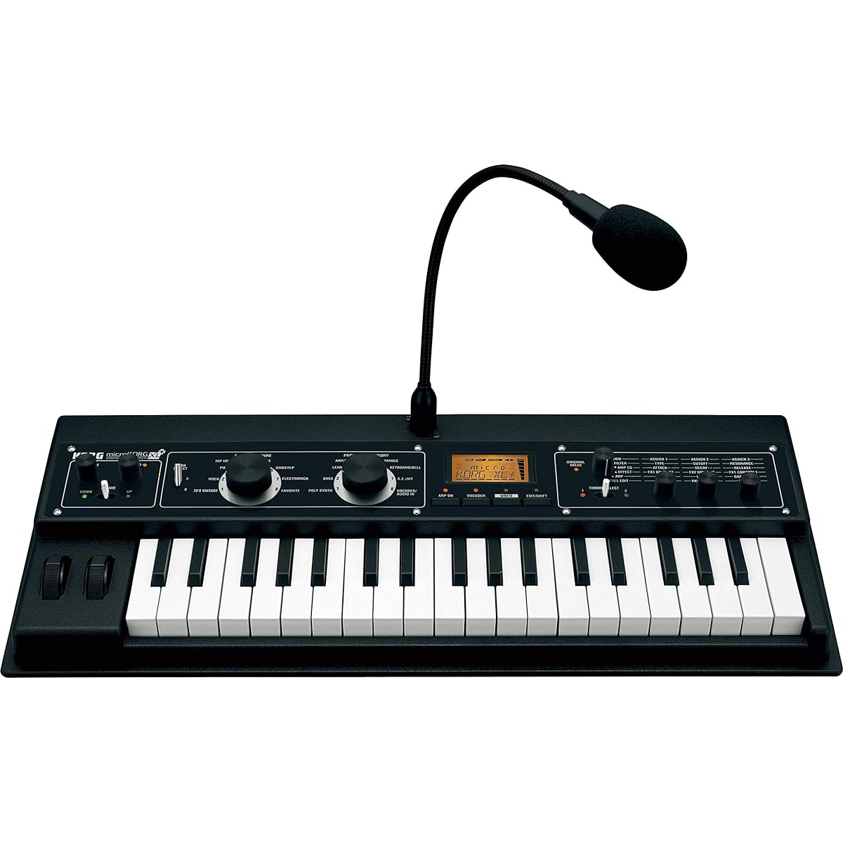 KORG Analog Modeling Synthesizer Vocoder Keyboard microKORG XL+ Compact Battery Operated 37 Keys Adapter Microphone Included