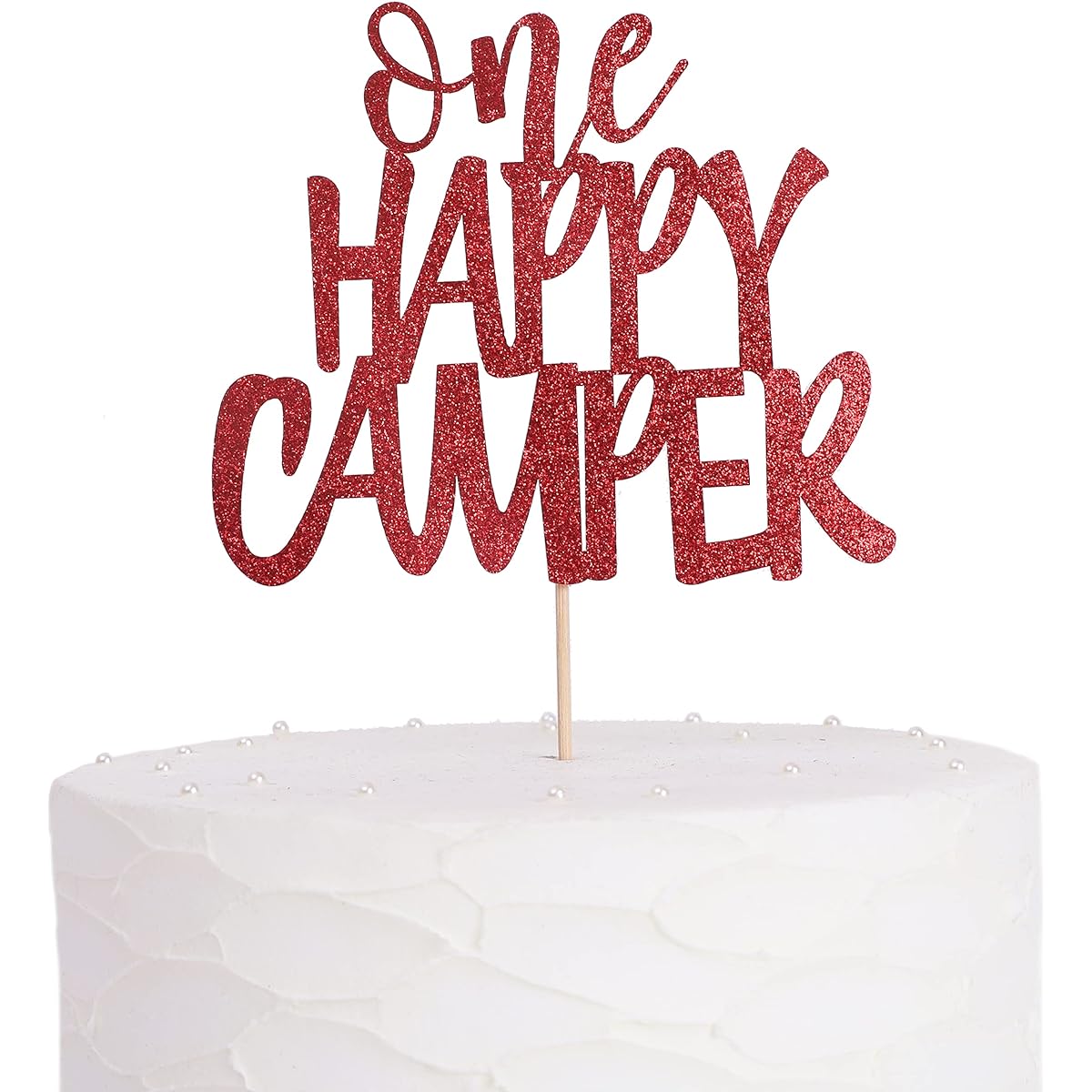 Happy Camper Cake Topper 1st Birthday Lumberjack Camping Outdoor Campfire Tent Adventure Decorations First Birthday Party Supplies Baby Photo Props